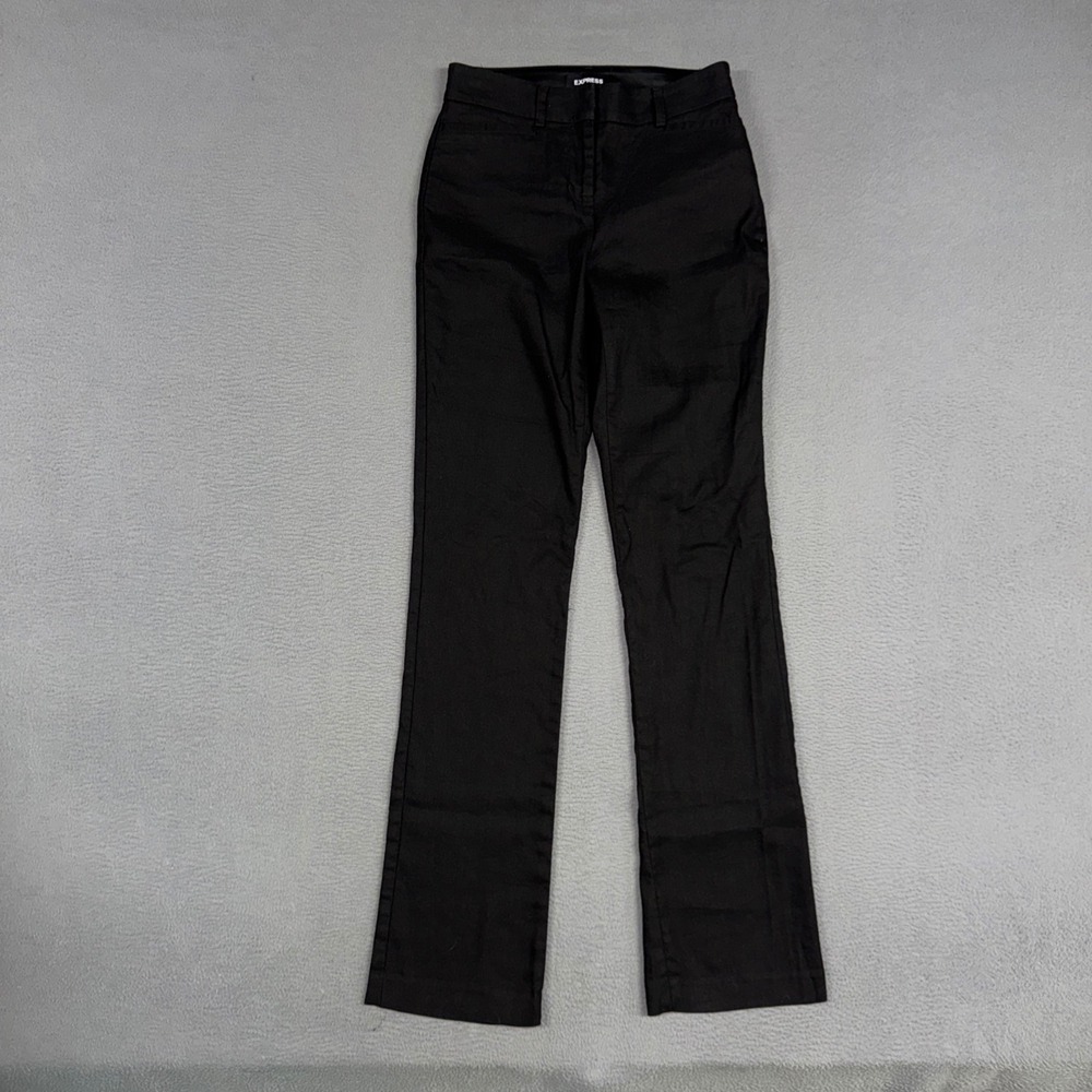 Express Pants Womens 00 Black Mid Rise Columnist Barely Boot Stretch Trousers